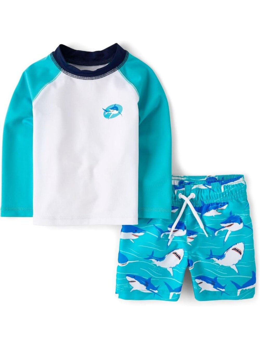 Baby Boys' Toddler Long Sleeve Rashguard & Swim Trunks Set - 2 Piece Swimwear